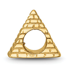 Sterling Silver Gold-Plated Pyramid Bead with Polished Finish