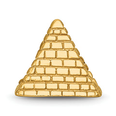 Sterling Silver Gold-Plated Pyramid Bead with Polished Finish