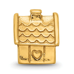 Sterling Silver Gold-plated Reflections House Bead