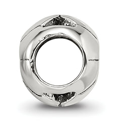 Sterling Silver 925 Antiqued Soccer Ball Bead Solid Cast for Charm Bracelets