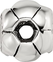 Sterling Silver 925 Antiqued Soccer Ball Bead Solid Cast for Charm Bracelets