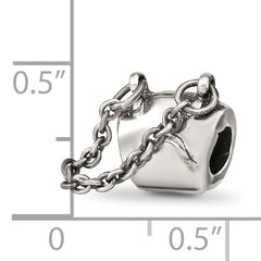 Sterling Silver 925 Handbag Themed Bead with Antiqued Finish