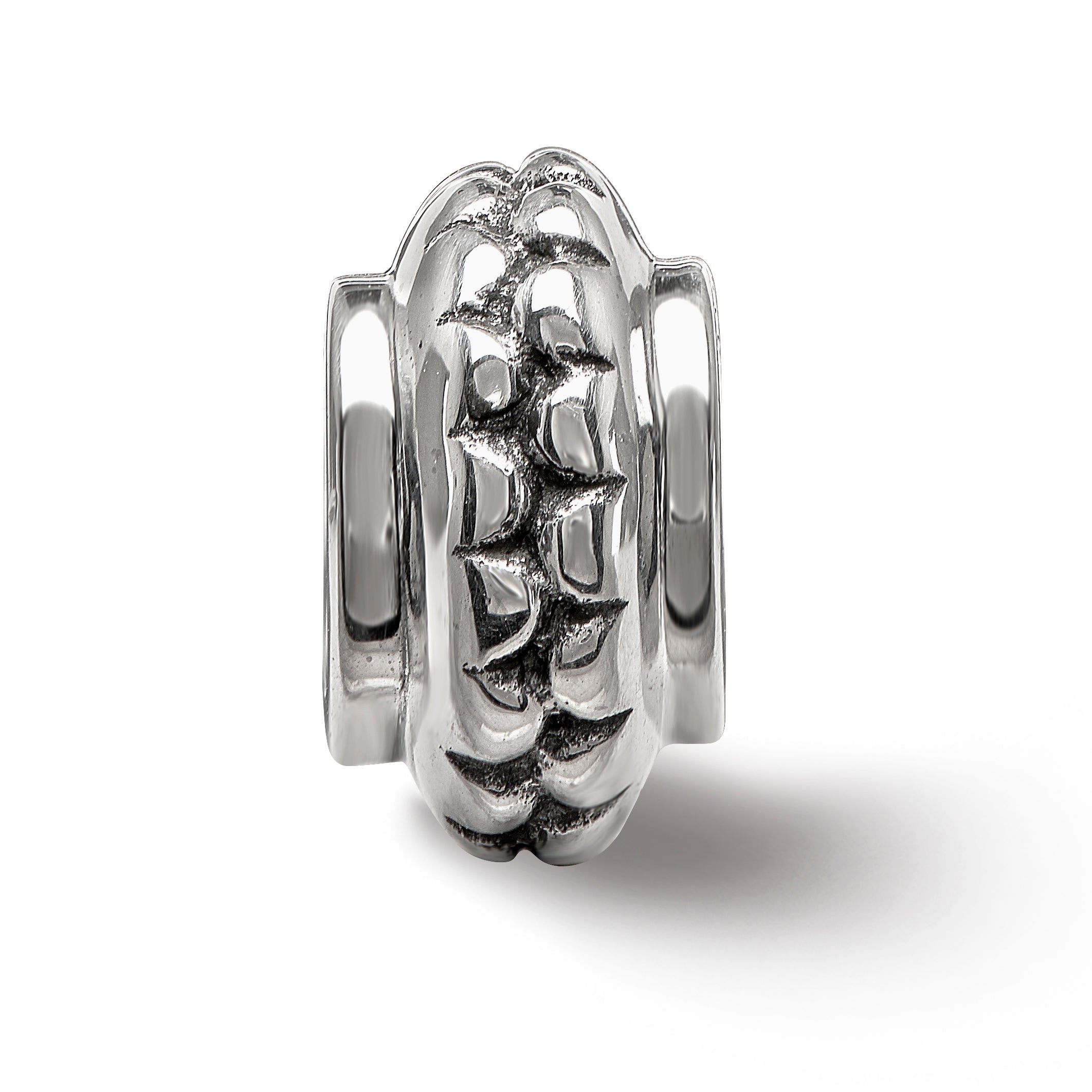 Sterling Silver Reflections Polished Grooved Gripper Bead
