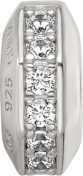 Sterling Silver Reflections Rhod-plated CZ Hinged Bead