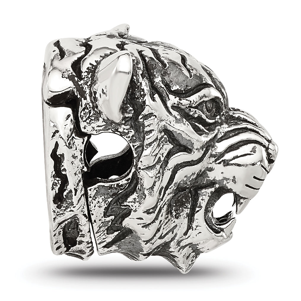 Sterling Silver Reflections Antiqued Tiger Hinged Bead