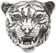 Sterling Silver Reflections Antiqued Tiger Hinged Bead