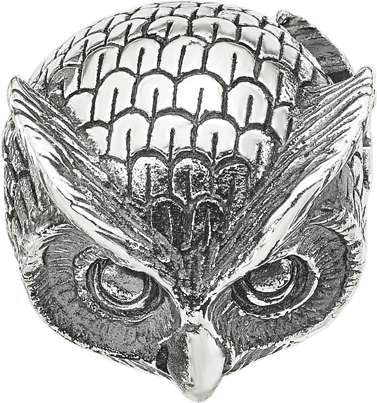 Sterling Silver Reflections Antiqued Owl Hinged Bead