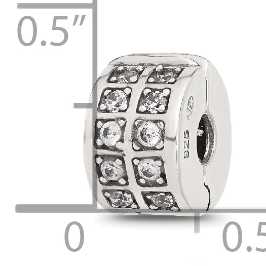 Sterling Silver Reflections CZ Clip Bead