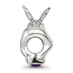 Sophia Jewelers Sterling Silver February Birthstone Bead with Purple CZ Stone