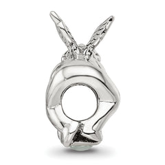 Sterling Silver 925 Antiqued June CZ Bead with Vintage Charm