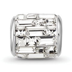 Sterling Silver Reflections Rhodium-plated Clear Preciosa Crystal Bead