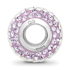 Sterling Silver Reflections RH-plated Purple/Iridecent Preciosa Crystal Bea
