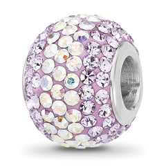 Sterling Silver Reflections RH-plated Purple/Iridecent Preciosa Crystal Bea