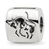 Sterling Silver Reflections Taurus Zodiac Antiqued Bead