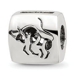 Sterling Silver Reflections Taurus Zodiac Antiqued Bead