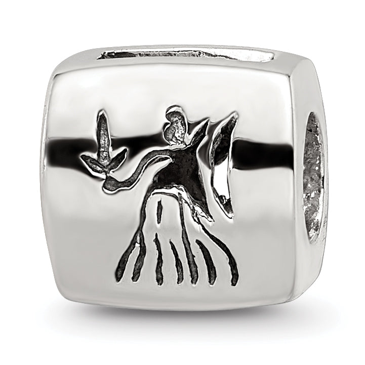 Sterling Silver Reflections Virgo Zodiac Antiqued Bead