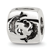 Sterling Silver Reflections Pisces Zodiac Antiqued Bead