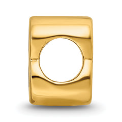 Sterling Silver 925 Gold-Plated Letter B Bead with Polished Finish