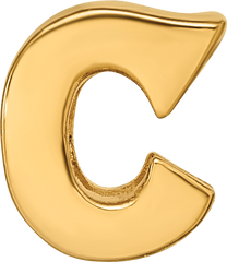 Sterling Silver Gold-Plated Letter C Bead with Polished Finish
