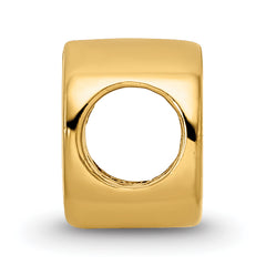 Sterling Silver Gold-Plated Letter D Bead with Polished Finish