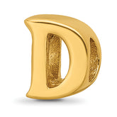 Sterling Silver Gold-plated Reflections Letter D Bead