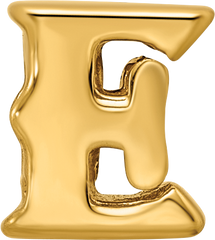 Gold-Plated Sterling Silver Letter E Bead with Polished Finish by Sophia Jewelers