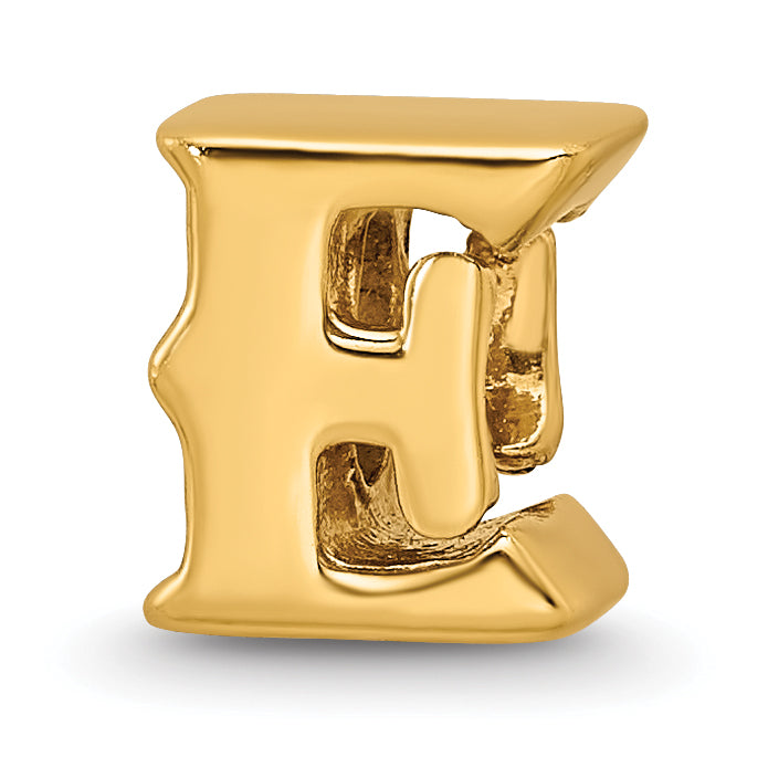 Sterling Silver Gold-plated Reflections Letter E Bead