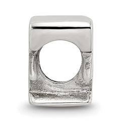 Sterling Silver 925 Polished Letter F Bead for Elegant Charm Bracelets