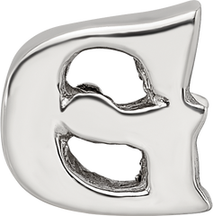 Sterling Silver 925 Polished Letter G Bead Solid Elegance by Sophia Jewelers