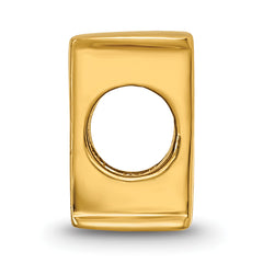 **Gold-Plated Sterling Silver ‘H’ Bead Polished, Casted Alphabet Charm**