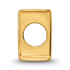 Sterling Silver 925 Gold-Plated I Bead with Polished Finish