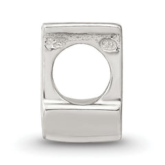 Sterling Silver 925 Polished Letter J Bead Casted Solid Design