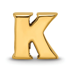 Sterling Silver Gold-Plated K Bead with Polished Finish by Sophia Jewelers