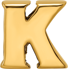 Sterling Silver Gold-Plated K Bead with Polished Finish by Sophia Jewelers