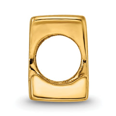 Sterling Silver 925 Gold-Plated Letter L Bead with Polished Finish