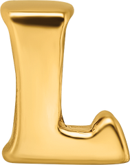 Sterling Silver 925 Gold-Plated Letter L Bead with Polished Finish