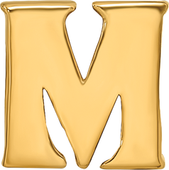 Sterling Silver 925 Gold-Plated Letter M Bead with Polished Finish