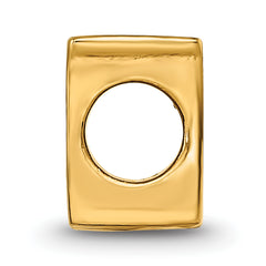 Gold-Plated Sterling Silver Letter N Bead Polished Alphabet Charm