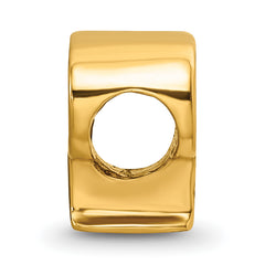 Sterling Silver Gold-Plated Letter P Bead with Polished Finish