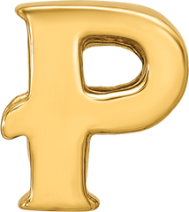 Sterling Silver Gold-Plated Letter P Bead with Polished Finish