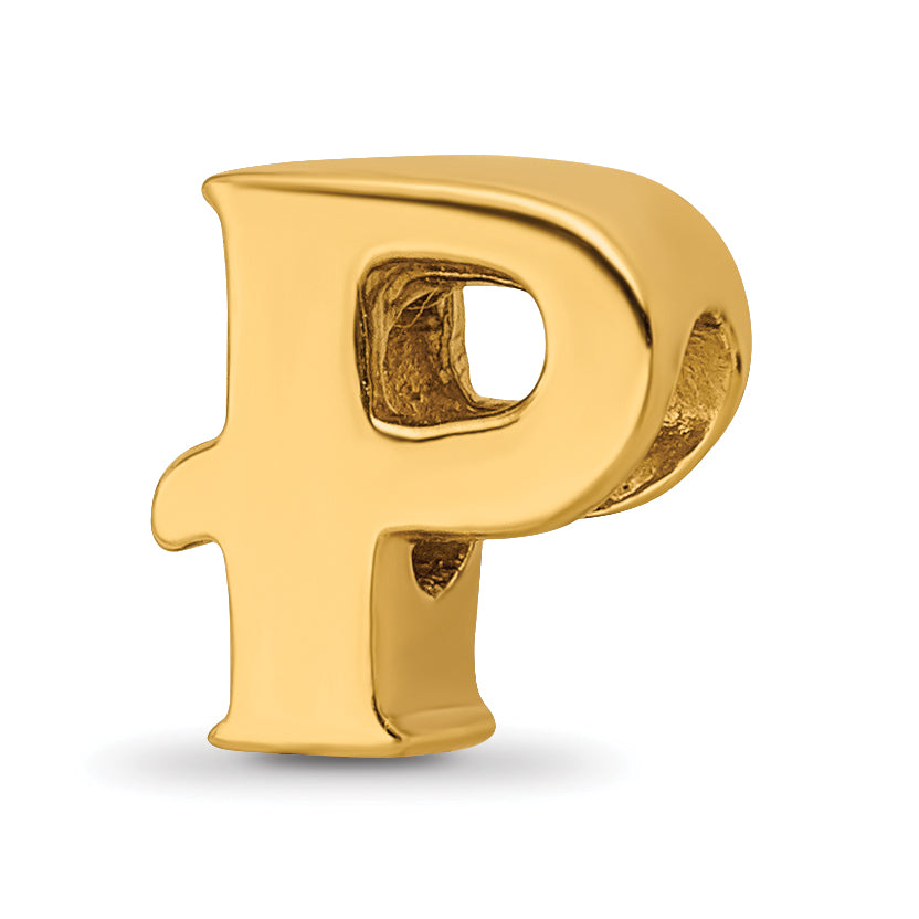 Sterling Silver Gold-plated Reflections Letter P Bead