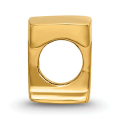 Sterling Silver Gold-Plated Letter T Bead with Polished Finish