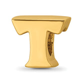 Sterling Silver Gold-plated Reflections Letter T Bead