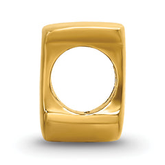 Gold-Plated Sterling Silver Letter U Bead with Polished Finish Elegant & Solid