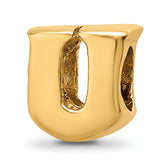Sterling Silver Gold-plated Reflections Letter U Bead
