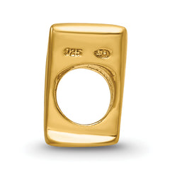 Sterling Silver Gold-Plated Letter V Bead with Polished Finish