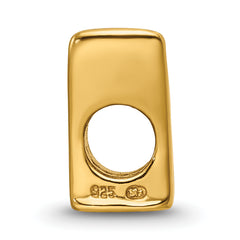 Sterling Silver Gold-Plated Letter W Bead with Polished Finish