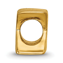 Sterling Silver Gold-Plated Letter X Bead with Polished Finish