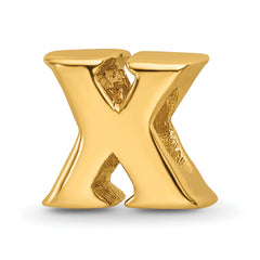 Sterling Silver Gold-plated Reflections Letter X Bead
