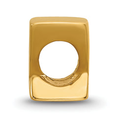 Gold-Plated Sterling Silver Letter Z Bead Polished, Solid, Elegant Design